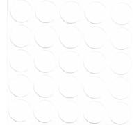 Lot de 25 caches autocollants pour trous de vis de meubles, en acrylique, durable, fin, parfaits pour étagères, camlock, confirmations, compatible Egger, blanc brillant, 14 mm