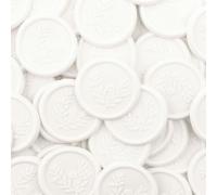Lot de 25 cachets de cire autocollants en forme de branches de fleurs beiges - Idéal pour mariage, invitation, cadeaux d'anniversaire, cartes de vœux, décoration d'enveloppe