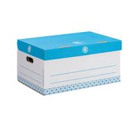 Lot de 25 - Caisse archives Carton Bruneau - H 27 x L 55 x P 36 cm - Haute résistance - Bleue - Standard - Bruneau