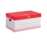 Lot de 25 - Caisse archives Carton Bruneau - H 27 x L 55 x P 36 cm - Haute résistance - Rouge - Standard - Bruneau
