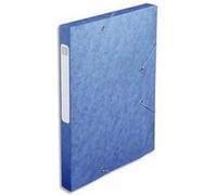 Lot de 25 chemises 3 rabats et élastique Exatobox dos de 3 cm, en carte lustrée 5/10e bleu Bleu G