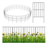 Lot de 25 Clôtures de Jardin Pliable 825 x 60 cm COSTWAY Décorative Métal Pulvérisé Résistant à la Rouille Noir pour Potager