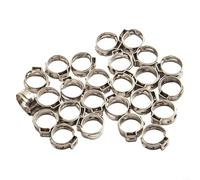 Lot de 25 colliers de serrage simples en acier inoxydable 304 | Anneaux de serrage pour tuyau de diamètre 5,3 à 16,6 mm, résistant à la rouille, pour travaux de plomberie et projets de