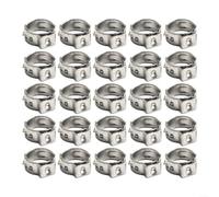 Lot de 25 colliers de serrage simples en acier inoxydable 304 | Anneaux de serrage pour tuyau de diamètre 5,3 à 16,6 mm, résistant à la rouille, pour travaux de plomberie et projets de