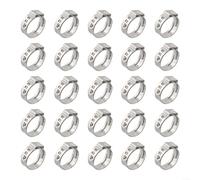 Lot de 25 colliers de serrage simples en acier inoxydable 304 | Anneaux de serrage pour tuyau de diamètre 5,3 à 16,6 mm, résistant à la rouille, pour travaux de plomberie et projets de