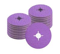 Lot de 25 disques abrasifs en fibre de céramique et résine de 125 mm, grain 120, disques de ponçage et de meulage haute performance pour meuleuse d'angle,