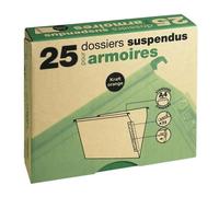 Lot de 25 dossiers suspendus pour tiroir fond v - Format A4 - Kraft orange - 42 cm x 34,5 cm x 9 cm