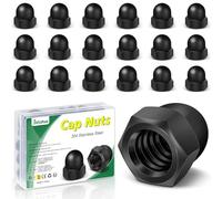 Lot de 25 écrous à chape M5 noir, Bolatus haute forme Écrous à chape hexagonaux de haute qualité, écrous à capuchon en acier inoxydable pour vis tiges filetées et boulons filetés, écrou borgne moto