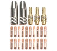 Lot de 25 embouts de contact et buses pour soudeurs MIG, kit complet pour 15AK, performance efficace et fiable