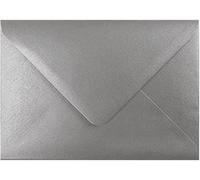 Lot de 25 enveloppes C5 couleur argent métallisé pour cartes de vœux A5, invitations de mariage, travaux manuels 162 x 229 mm (argent métallique)