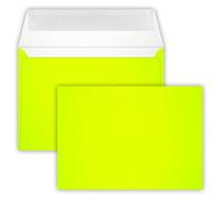 Lot de 25 enveloppes C6 DIN (114-162 cm) - Jaune fluo, technique de fermeture : languette transversale avec bande détachable. Grammage : 90 g/m²