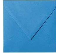 Lot de 25 enveloppes carrées 14 x 14 cm 120 g/m² avec fermeture gommée - Bleu