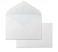 Lot de 25 enveloppes en papier blanc standard 120 x 176 mm avec fermeture gommée pour invitations, expéditions ou stockage. m-office (25 pièces, 120 x 176 mm) (MOF0153)