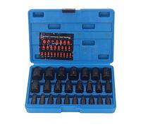 Lot de 25 Extracteurs de Boulons en Acier Cr Mo Extracteur de Vis à Tête Hexagonale Cassé Endommagé Boulon Goujon Remover Set Outil de Retrait de Vis cassé pour L'entretien de