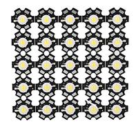 Lot de 25 LED Haute Puissance Puce,3W Haute Ampoule de Source Lumineuse Intégrée de Puce de LED Ampoule de Projecteur de Perle pour la Lampe D'ampoule(Nature White 4000-4500K)