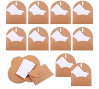 Lot de 25 mini enveloppes en papier kraft avec fermoir en forme de cœur pour cartes cadeaux, cadeaux de mariage, cartes de vœux, cartes de visite (10,4 x 7,9 cm)