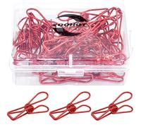 Lot de 25 petites pinces multifonctions pour le bureau, l'école, la maison Rouge