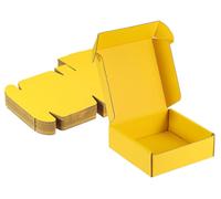 Lot de 25 petits cartons d'expédition, dimensions 15x15x5 cm, de couleur jaune