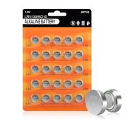 Lot de 25 piles bouton alcalines LR1130 1,5 V AG10 189 389 LR1130 LR54 V10GA pour calculatrices et montres
