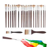 Lot de 25 pinceaux de peinture acrylique professionnels avec couteau à palette - Pinceaux d'artiste pour acrylique, aquarelle, huile, gouache, peinture sur pierre pour débutants