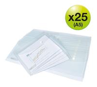 Rapesco 1500 ECO Pochette à Bouton Pression Recy A5, Transparente, Lot de 25