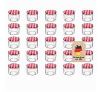 Lot de 25 Pots en Verre avec Couvercle à Vis 150 ml 6,5 x 6,5 cm - Petits Bocaux Confiture Épices Conservation, à Offrir