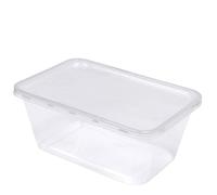 Lot de 25 récipients alimentaires en plastique de 1 000 ml avec couvercles | Sans BPA | Qualité alimentaire | Passe au micro-ondes, au lave-vaisselle et au congélateur | Boîte à déjeuner de cuisine