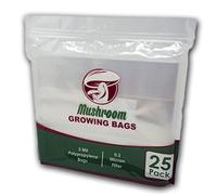 Lot de 25 sacs de culture renforcés pour champignons - Kit de culture de substrat de racine d'huîtres et de racines de grain avec filtre de 0,2 micron - Grand format : 20,3 x 12,7 x 50,8 cm, le plus