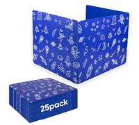 Lot de 25 séparateurs de bureau pour étudiants, écrans d'intimité à 3 plis, tableaux d'étude en plastique imperméable durable, boucliers faciles à nettoyer pour les écoles, fournitures pour