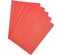 Lot de 25 Sous Chemises Cartonnées pour Documents, avec Fentes pour Ajouter des Attaches, Sous Dossiers en A4 rouge