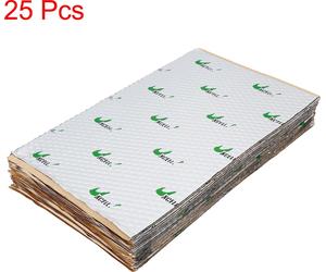Lot de 25 tapis d'isolation thermique et insonorisants en butyle, 80 mil, 26,5 pi², auto-adhésifs, pour portière de voiture, toit, sol