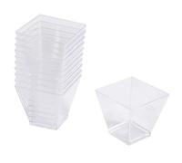 Lot de 25 Verrines Carrées en Plastique Réutilisable Mini Apéritif 6cl Transparent
