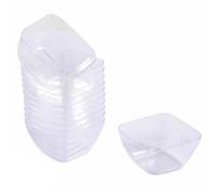 Lot de 25 Verrines Cubes en Plastique Réutilisable Mini Apéritif 4,5cl Transparent