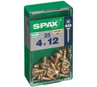 Lot de 25 vis acier tête cylindrique bombée pozidriv SPAX, Diam.4 mm x L.12 mm G