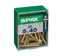 Lot de 25 vis acier tête fraisée pozidriv SPAX, Diam.5 mm x L.40 mm
