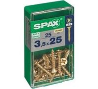 Lot de 25 vis acier tête fraisée pozidriv SPAX, Diam.3.5 mm x L.25 mm G