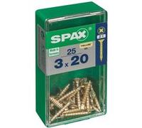 Lot de 25 vis acier tête fraisée pozidriv SPAX, Diam.3 mm x L.20 mm G