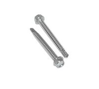 Lot de 25 vis autotaraudeuses à tête hexagonale avec bride - Forme K - En acier inoxydable A2 / V2A - DIN 7504 / ISO 15480