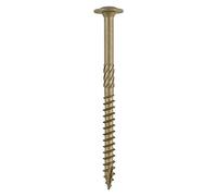 Lot de 25 vis de construction pour cadre en bois et aménagement paysager - Gaufrette - Extérieur - Vert organique - 6,7 x 75 mm