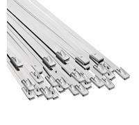 Lot de 250 Collier de Serrage Métallique, Attache de Câble Serre-Câbles en Acier Inoxydable 250 pcs 4,6x700 mm Argenté