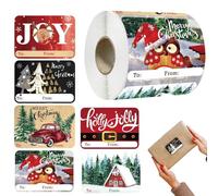 Lot de 250 étiquettes autocollantes de Noël pour sacs, papier cadeau, bas, arbre, vacances, anniversaire, fête de mariage