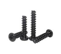 Lot de 250 mini vis autotaraudeuses à tête cylindrique cruciforme en acier au carbone noir M1 M1.2 M1.4 M1.5 M2 M2.3 M2.6 M3 M3.5 M4 M5(6mm,M1.5 (250pcs))