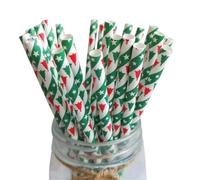 Lot de 250 pailles jetables en papier kraft pour Noël, Halloween, Nouvel An, fête, décoration de table (style B)