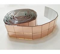 Lot de 250 rouleaux de carreaux de miroir en verre de 2 cm pour travaux manuels, mini carreaux de miroir carrés de 1,9 cm pour mur (miroir or rose, 2,5 mètres)