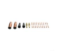 Lot de 26 accessoires de soudage 0,8 mm pour Lincoln pour pointes de contact en cuivre magnum - Lot de 20 buses sans gaz résistantes à la chaleur - Kit de 2 buses sans gaz pour soudure Flux Core