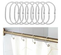 Lot de 26 anneaux de rideau de douche, ovales, en acier inoxydable, décoratifs, pour rideaux de douche et tringles à rideaux de douche, pour salle de bain