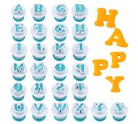 Lot de 26 emporte-pièces en forme de lettre de l'alphabet pour décoration de cupcakes, fondants, biscuits, gaufrage, décoration de gâteau pour mariage, anniversaire, Noël, fête