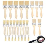 Lot de 26 pinceaux Plats, 12/25/38/50 mm de Large Pinceaux de Peinture - avec Manche en Bois - pour peintures, Vernis, colles - Pinceau Plat à lasure pour Bricolage, Fournitures de Peinture