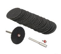 Lot de 27 mini disques de coupe de 32 mm de diamètre et 2 mandrins, conçus pour les outils Proxxon pour couper et meuler les métaux, la céramique, le plastique et le bois fin