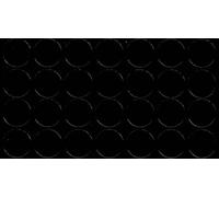 Lot de 28 caches autocollants pour trous de vis de meubles, en acrylique, durable, fin, parfaits pour étagères, camlock, confirmations, compatible Egger, noir brillant, 20 mm